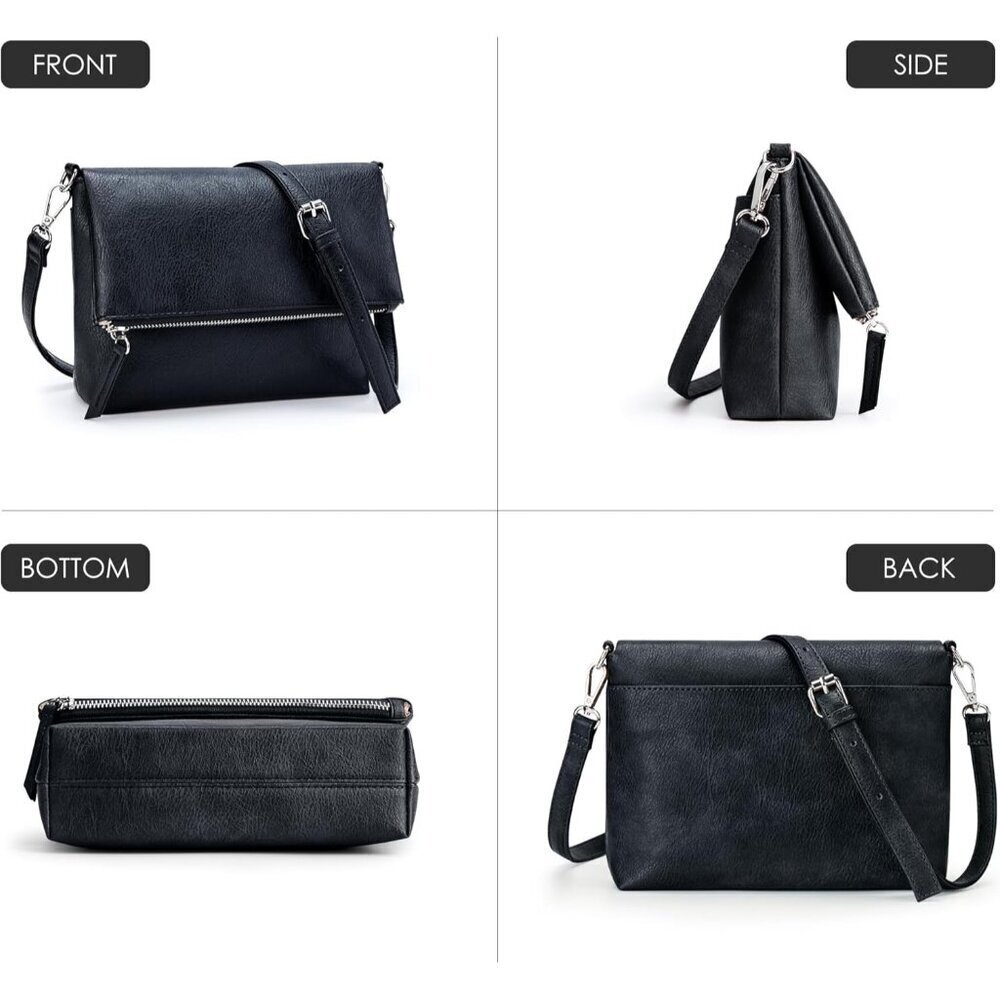 Vegan Leather Crossbody Bag Women Small Shoulder Purse Adjustable Strap - Picture 5 of 8